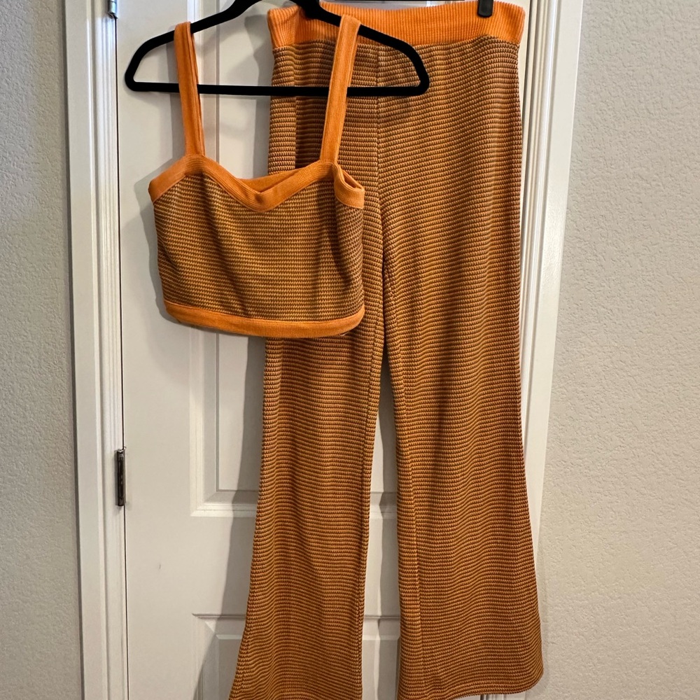 Zara Ribbed Wide-Leg Knit SET- BNWT - Picture 2 of 6